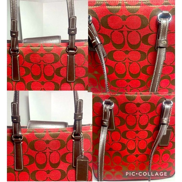 Coach Signature series tapestry and leather handbag PRICE..IS..VERY…FIRM! - Picture 11 of 16